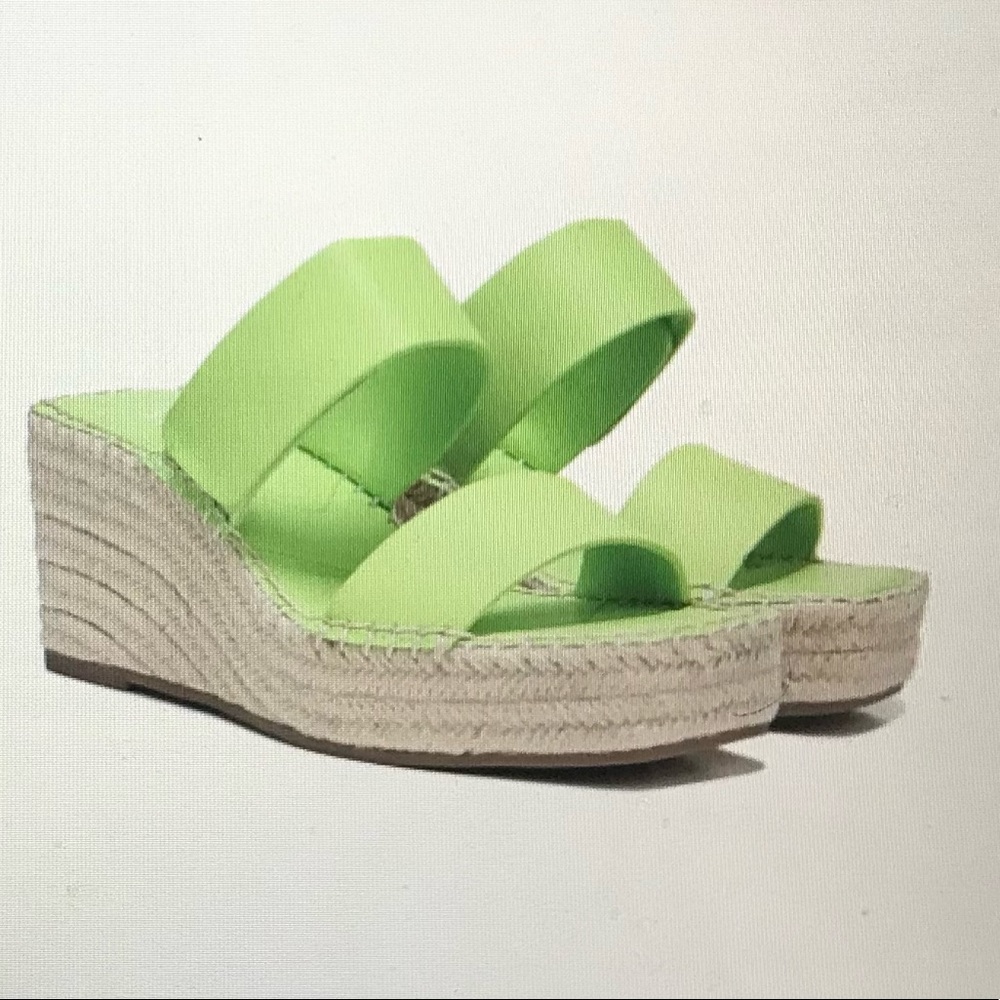 Franco Sarto Cara Espadrille Wedge Sandal with Adjustable Strap, Lime Le